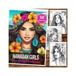 Carti si Birotica - Carti - Carti pentru copii - Carti de colorat - Carte de colorat pentru relaxare si antistres, 50 de ilustratii, Hawaian Girls, 106 pagini, A5 - Infinity.ro