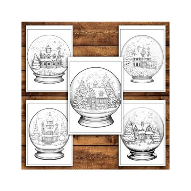 Carti si Birotica - Carti - Carti pentru copii - Carti de colorat - Carte de colorat pentru relaxare si antistres, 50 de ilustratii, Globuri de Zapada, 106 pagini, A5 - Infinity.ro