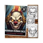 Carti si Birotica - Carti - Carti pentru copii - Carti de colorat - Carte de colorat pentru relaxare si antistres, 50 de ilustratii, Horror Clown Face, 106 pagini, A5 - Infinity.ro