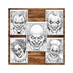 Carti si Birotica - Carti - Carti pentru copii - Carti de colorat - Carte de colorat pentru relaxare si antistres, 50 de ilustratii, Horror Clown Face, 106 pagini, A5 - Infinity.ro
