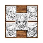 Carti si Birotica - Carti - Carti pentru copii - Carti de colorat - Carte de colorat pentru relaxare si antistres, 50 de ilustratii, Horror Clown Face, 106 pagini, A5 - Infinity.ro