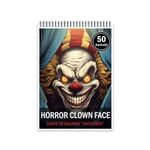 Carti si Birotica - Carti - Carti pentru copii - Carti de colorat - Carte de colorat pentru relaxare si antistres, 50 de ilustratii, Horror Clown Face, 106 pagini, A5 - Infinity.ro