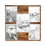 Carti si Birotica - Carti - Carti pentru copii - Carti de colorat - Carte de colorat pentru relaxare si antistres, 50 de ilustratii, In inima razboiului, 106 pagini, A5 - Infinity.ro