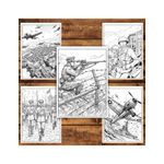 Carti si Birotica - Carti - Carti pentru copii - Carti de colorat - Carte de colorat pentru relaxare si antistres, 50 de ilustratii, In inima razboiului, 106 pagini, A5 - Infinity.ro