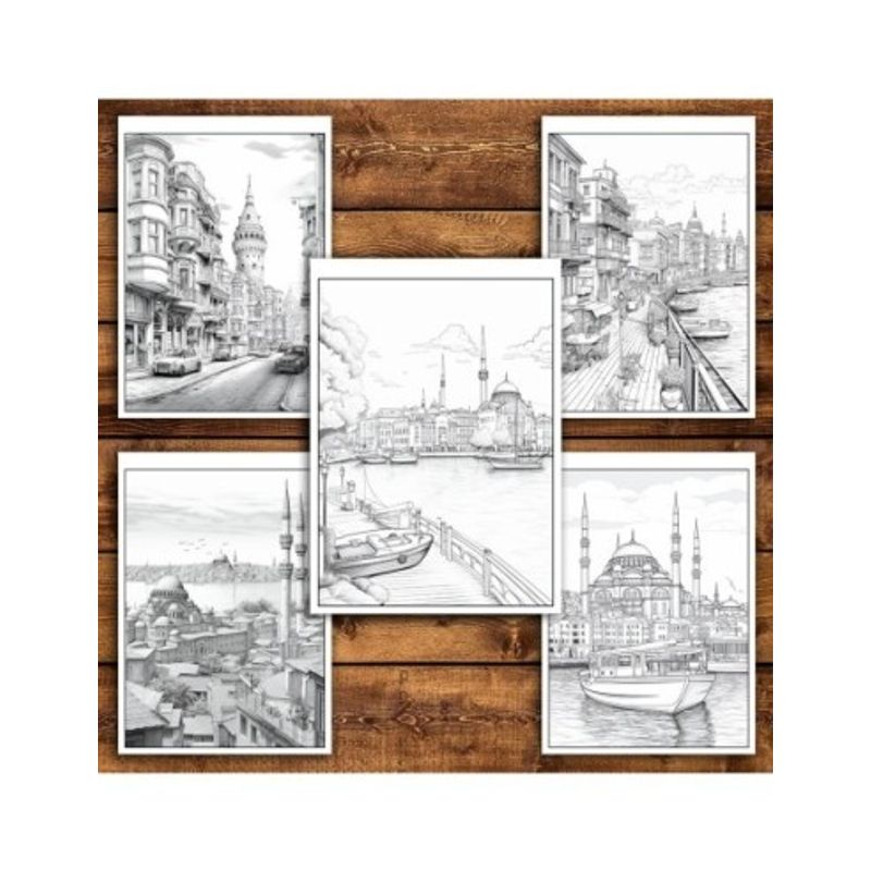 Carti si Birotica - Carti - Carti pentru copii - Carti de colorat - Carte de colorat pentru relaxare si antistres, 50 de ilustratii, Istanbul, 106 pagini, A5 - Infinity.ro