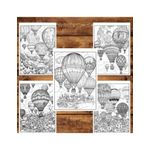 Carti si Birotica - Carti - Carti pentru copii - Carti de colorat - Carte de colorat pentru relaxare si antistres, 50 de ilustratii, Hot Air Ballons, 106 pagini, A5 - Infinity.ro