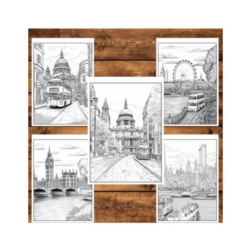Carti si Birotica - Carti - Carti pentru copii - Carti de colorat - Carte de colorat pentru relaxare si antistres, 50 de ilustratii, Londra, 106 pagini, A5 - Infinity.ro