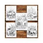 Carti si Birotica - Carti - Carti pentru copii - Carti de colorat - Carte de colorat pentru relaxare si antistres, 50 de ilustratii, Masini Florale - Volumul I, 106 pagini, A5 - Infinity.ro