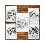 Carti si Birotica - Carti - Carti pentru copii - Carti de colorat - Carte de colorat pentru relaxare si antistres, 50 de ilustratii, Monster Trucks - Volumul II, 106 pagini, A5 - Infinity.ro