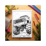 Carti si Birotica - Carti - Carti pentru copii - Carti de colorat - Carte de colorat pentru relaxare si antistres, 50 de ilustratii, Monster Trucks - Volumul II, 106 pagini, A5 - Infinity.ro