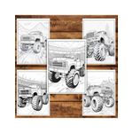 Carti si Birotica - Carti - Carti pentru copii - Carti de colorat - Carte de colorat pentru relaxare si antistres, 50 de ilustratii, Monster Trucks - Volumul II, 106 pagini, A5 - Infinity.ro
