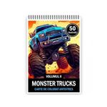 Carti si Birotica - Carti - Carti pentru copii - Carti de colorat - Carte de colorat pentru relaxare si antistres, 50 de ilustratii, Monster Trucks - Volumul II, 106 pagini, A5 - Infinity.ro