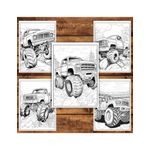 Carti si Birotica - Carti - Carti pentru copii - Carti de colorat - Carte de colorat pentru relaxare si antistres, 50 de ilustratii, Monster Trucks - Volumul II, 106 pagini, A5 - Infinity.ro