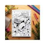 Carti si Birotica - Carti - Carti pentru copii - Carti de colorat - Carte de colorat pentru relaxare si antistres, 50 de ilustratii, Monster Trucks - Volumul I, 106 pagini, A5 - Infinity.ro