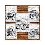 Carti si Birotica - Carti - Carti pentru copii - Carti de colorat - Carte de colorat pentru relaxare si antistres, 50 de ilustratii, Monster Trucks - Volumul I, 106 pagini, A5 - Infinity.ro