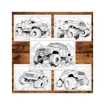 Carti si Birotica - Carti - Carti pentru copii - Carti de colorat - Carte de colorat pentru relaxare si antistres, 50 de ilustratii, Monster Trucks - Volumul IV, 106 pagini, A5 - Infinity.ro