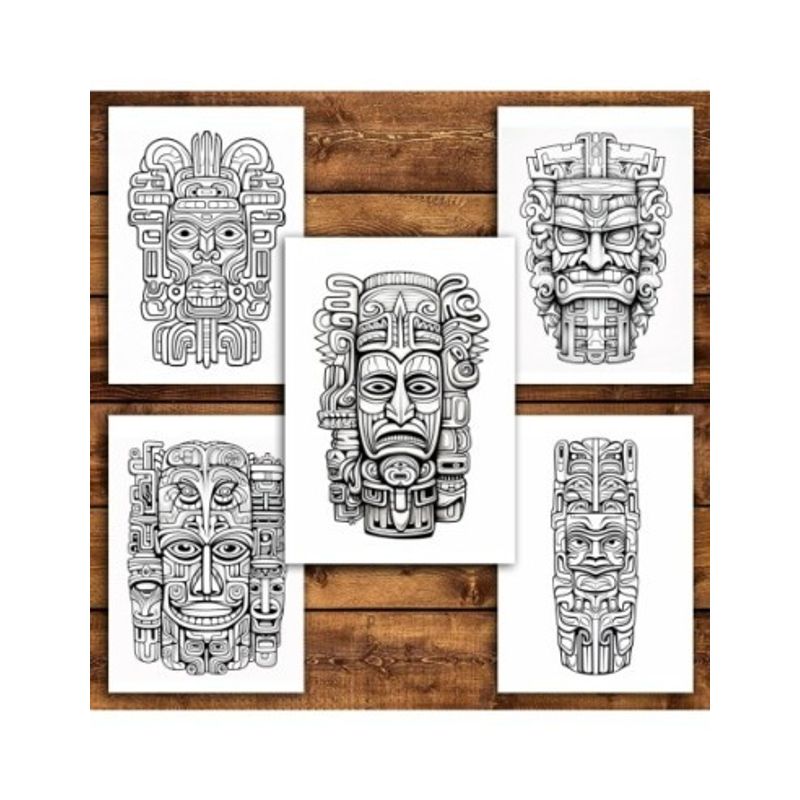 Carti si Birotica - Carti - Carti pentru copii - Carti de colorat - Carte de colorat pentru relaxare si antistres, 50 de ilustratii, Mystical Totems, 106 pagini, A5 - Infinity.ro