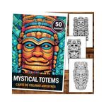 Carti si Birotica - Carti - Carti pentru copii - Carti de colorat - Carte de colorat pentru relaxare si antistres, 50 de ilustratii, Mystical Totems, 106 pagini, A5 - Infinity.ro