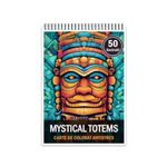 Carti si Birotica - Carti - Carti pentru copii - Carti de colorat - Carte de colorat pentru relaxare si antistres, 50 de ilustratii, Mystical Totems, 106 pagini, A5 - Infinity.ro