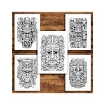 Carti si Birotica - Carti - Carti pentru copii - Carti de colorat - Carte de colorat pentru relaxare si antistres, 50 de ilustratii, Mystical Totems, 106 pagini, A5 - Infinity.ro
