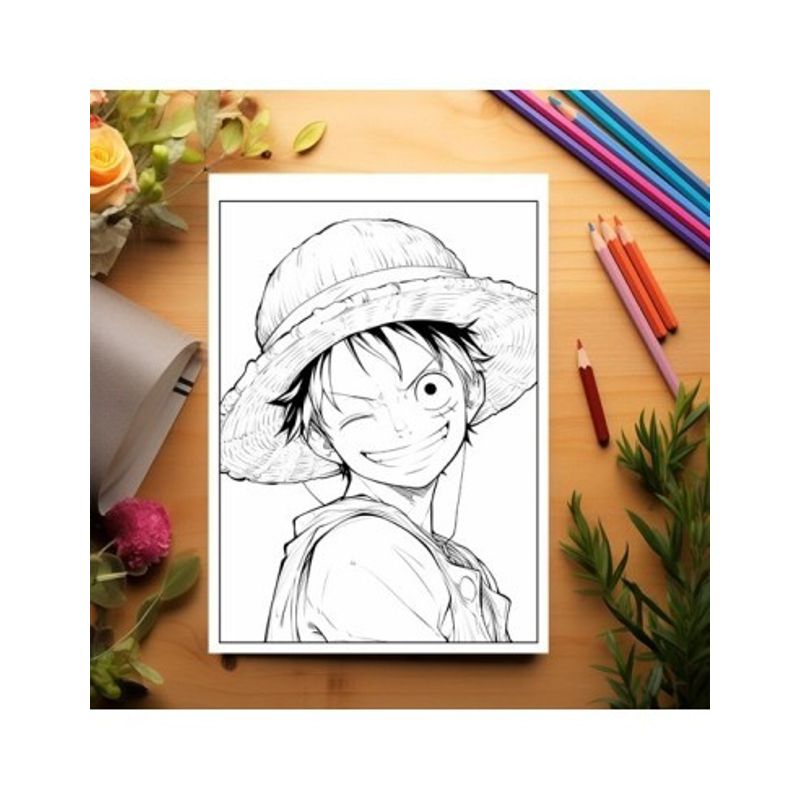 Carti si Birotica - Carti - Carti pentru copii - Carti de colorat - Carte de colorat pentru relaxare si antistres, 50 de ilustratii, One Piece, 106 pagini, A5 - Infinity.ro