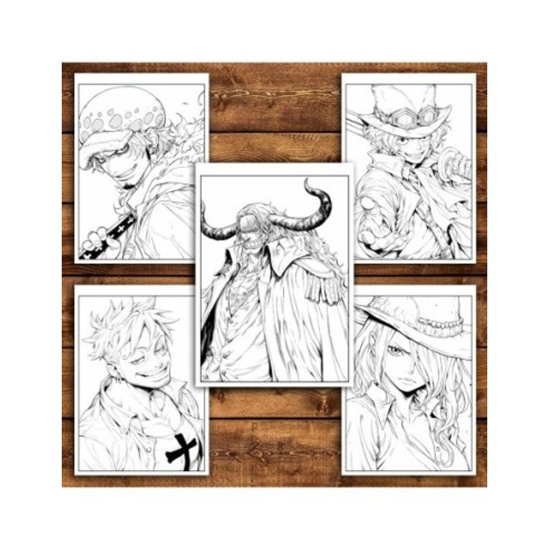 Carti si Birotica - Carti - Carti pentru copii - Carti de colorat - Carte de colorat pentru relaxare si antistres, 50 de ilustratii, One Piece, 106 pagini, A5 - Infinity.ro
