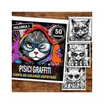 Carti si Birotica - Carti - Carti pentru copii - Carti de colorat - Carte de colorat pentru relaxare si antistres, 50 de ilustratii, Pisici Graffiti - Volumul I, 106 pagini, A5 - Infinity.ro