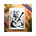 Carti si Birotica - Carti - Carti pentru copii - Carti de colorat - Carte de colorat pentru relaxare si antistres, 50 de ilustratii, Pisicute cu Chitara, 106 pagini, A5 - Infinity.ro