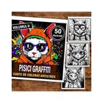 Carti si Birotica - Carti - Carti pentru copii - Carti de colorat - Carte de colorat pentru relaxare si antistres, 50 de ilustratii, Pisici Graffiti - Volumul II, 106 pagini, A5 - Infinity.ro
