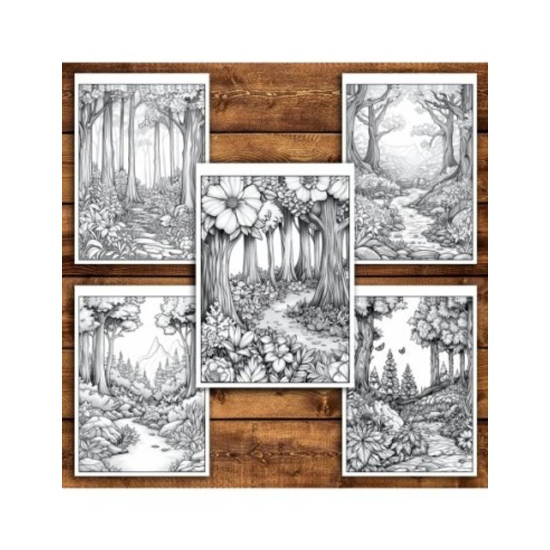 Carti si Birotica - Carti - Carti pentru copii - Carti de colorat - Carte de colorat pentru relaxare si antistres, 50 de ilustratii, Primavara in Padrure, 106 pagini, A5 - Infinity.ro