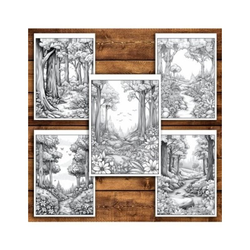 Carti si Birotica - Carti - Carti pentru copii - Carti de colorat - Carte de colorat pentru relaxare si antistres, 50 de ilustratii, Primavara in Padrure, 106 pagini, A5 - Infinity.ro