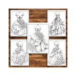 Carti si Birotica - Carti - Carti pentru copii - Carti de colorat - Carte de colorat pentru relaxare si antistres, 50 de ilustratii, Rochii Florale - Volumul II, 106 pagini, A5 - Infinity.ro