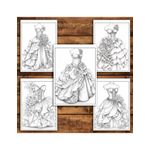 Carti si Birotica - Carti - Carti pentru copii - Carti de colorat - Carte de colorat pentru relaxare si antistres, 50 de ilustratii, Rochii Florale - Volumul II, 106 pagini, A5 - Infinity.ro