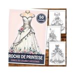 Carti si Birotica - Carti - Carti pentru copii - Carti de colorat - Carte de colorat pentru relaxare si antistres, 50 de ilustratii, Rochii de printese, 106 pagini, A5 - Infinity.ro