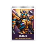 Carti si Birotica - Carti - Carti pentru copii - Carti de colorat - Carte de colorat pentru relaxare si antistres, 50 de ilustratii, Roboti, 106 pagini, A5 - Infinity.ro