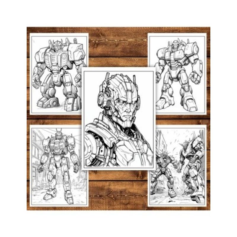 Carti si Birotica - Carti - Carti pentru copii - Carti de colorat - Carte de colorat pentru relaxare si antistres, 50 de ilustratii, Roboti, 106 pagini, A5 - Infinity.ro