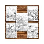 Carti si Birotica - Carti - Carti pentru copii - Carti de colorat - Carte de colorat pentru relaxare si antistres, 50 de ilustratii, Sate din jurul lumii, 106 pagini, A5 - Infinity.ro