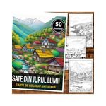Carti si Birotica - Carti - Carti pentru copii - Carti de colorat - Carte de colorat pentru relaxare si antistres, 50 de ilustratii, Sate din jurul lumii, 106 pagini, A5 - Infinity.ro