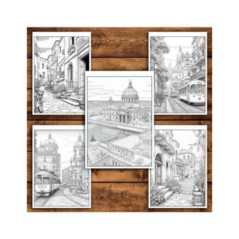 Carti si Birotica - Carti - Carti pentru copii - Carti de colorat - Carte de colorat pentru relaxare si antistres, 50 de ilustratii, Roma, 106 pagini, A5 - Infinity.ro