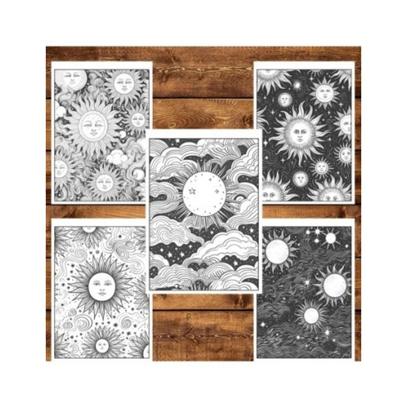 Carti si Birotica - Carti - Carti pentru copii - Carti de colorat - Carte de colorat pentru relaxare si antistres, 50 de ilustratii, Soarele si luna, 106 pagini, A5 - Infinity.ro