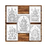 Carti si Birotica - Carti - Carti pentru copii - Carti de colorat - Carte de colorat pentru relaxare si antistres, 50 de ilustratii, Teapot Houses, 106 pagini, A5 - Infinity.ro