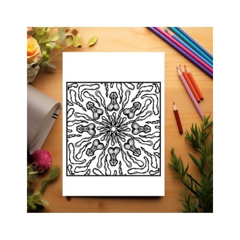 Carti si Birotica - Carti - Carti pentru copii - Carti de colorat - Carte de colorat pentru relaxare si antistres, 50 de ilustratii, Tipare cu penisuri, 106 pagini, A5 - Infinity.ro