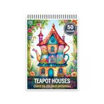 Carti si Birotica - Carti - Carti pentru copii - Carti de colorat - Carte de colorat pentru relaxare si antistres, 50 de ilustratii, Teapot Houses, 106 pagini, A5 - Infinity.ro
