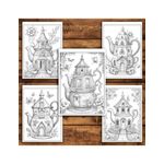 Carti si Birotica - Carti - Carti pentru copii - Carti de colorat - Carte de colorat pentru relaxare si antistres, 50 de ilustratii, Teapot Houses, 106 pagini, A5 - Infinity.ro