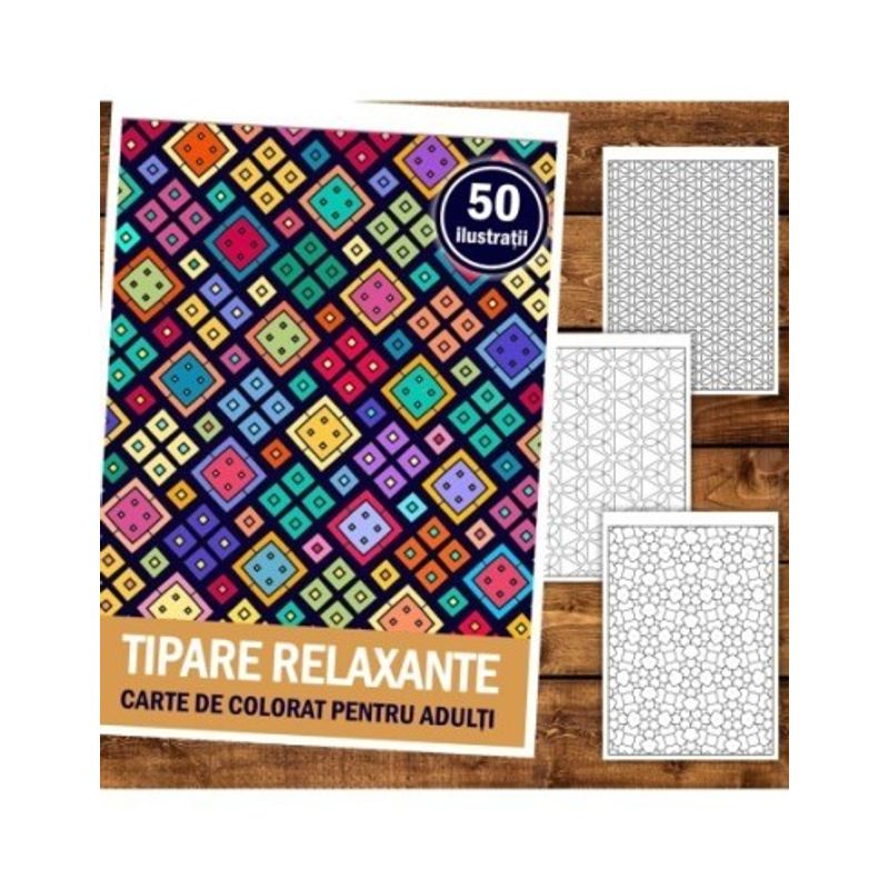 Carti si Birotica - Carti - Carti pentru copii - Carti de colorat - Carte de colorat pentru relaxare si antistres, 50 de ilustratii, Tipare relaxante, 106 pagini, A5 - Infinity.ro