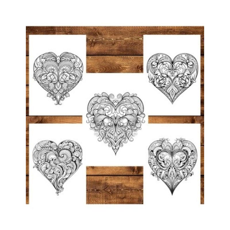 Carti si Birotica - Carti - Carti pentru copii - Carti de colorat - Carte de colorat pentru relaxare si antistres, 50 de ilustratii, Valentines Day Heart - Volumul I, 106 pagini, A5 - Infinity.ro