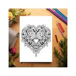 Carti si Birotica - Carti - Carti pentru copii - Carti de colorat - Carte de colorat pentru relaxare si antistres, 50 de ilustratii, Valentines Day Heart - Volumul I, 106 pagini, A5 - Infinity.ro
