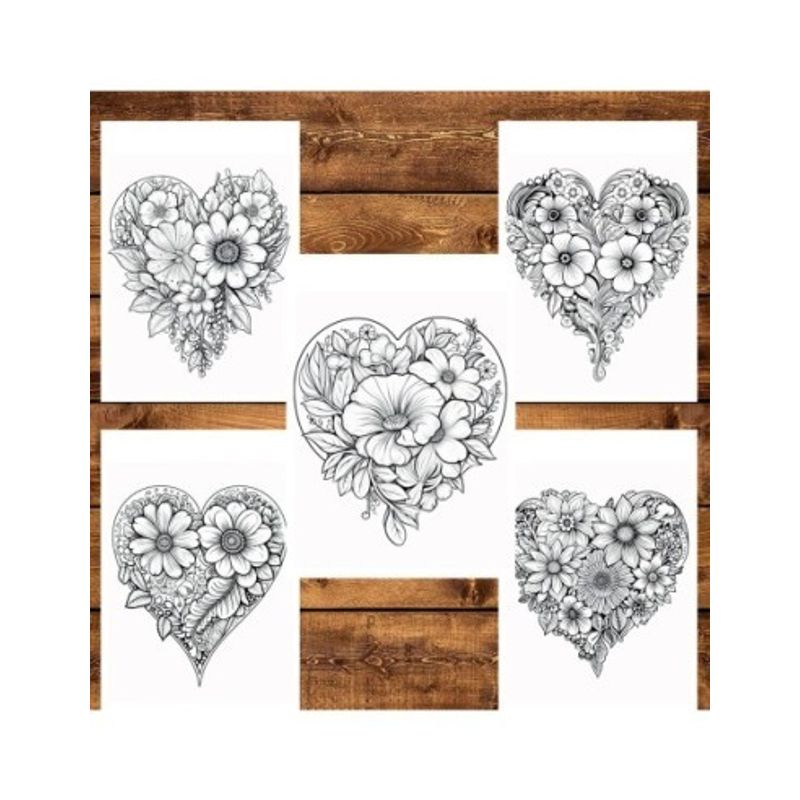 Carti si Birotica - Carti - Carti pentru copii - Carti de colorat - Carte de colorat pentru relaxare si antistres, 50 de ilustratii, Valentines Day Heart - Volumul II, 106 pagini, A5 - Infinity.ro