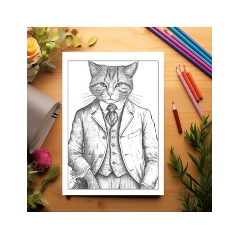 Carti si Birotica - Carti - Carti pentru copii - Carti de colorat - Carte de colorat pentru relaxare si antistres, 50 de ilustratii, Victorian Cats, 106 pagini, A5 - Infinity.ro