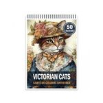 Carti si Birotica - Carti - Carti pentru copii - Carti de colorat - Carte de colorat pentru relaxare si antistres, 50 de ilustratii, Victorian Cats, 106 pagini, A5 - Infinity.ro